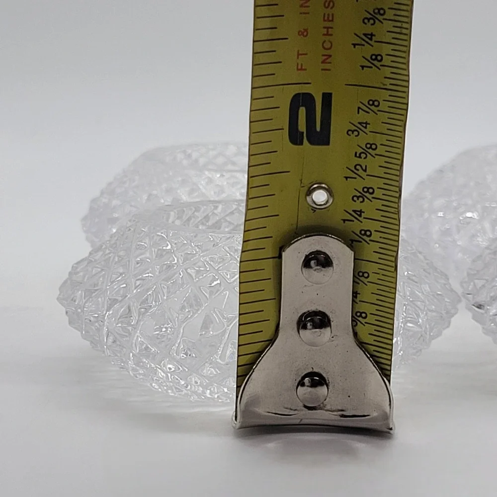 Vintage Cut Crystal Napkin Rings Set of 4 Diamond Quilted Glass Table Decor
